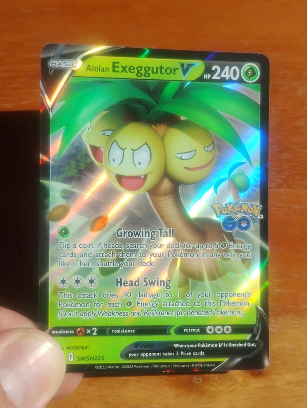 LP 2022 Holo Ultra Rare Full Art Alolan Exeggutor V SWSH225 Promo Pokemon Card